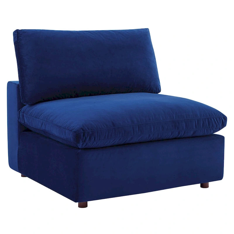 Performance Velvet Armless Chair - Down Filled-20