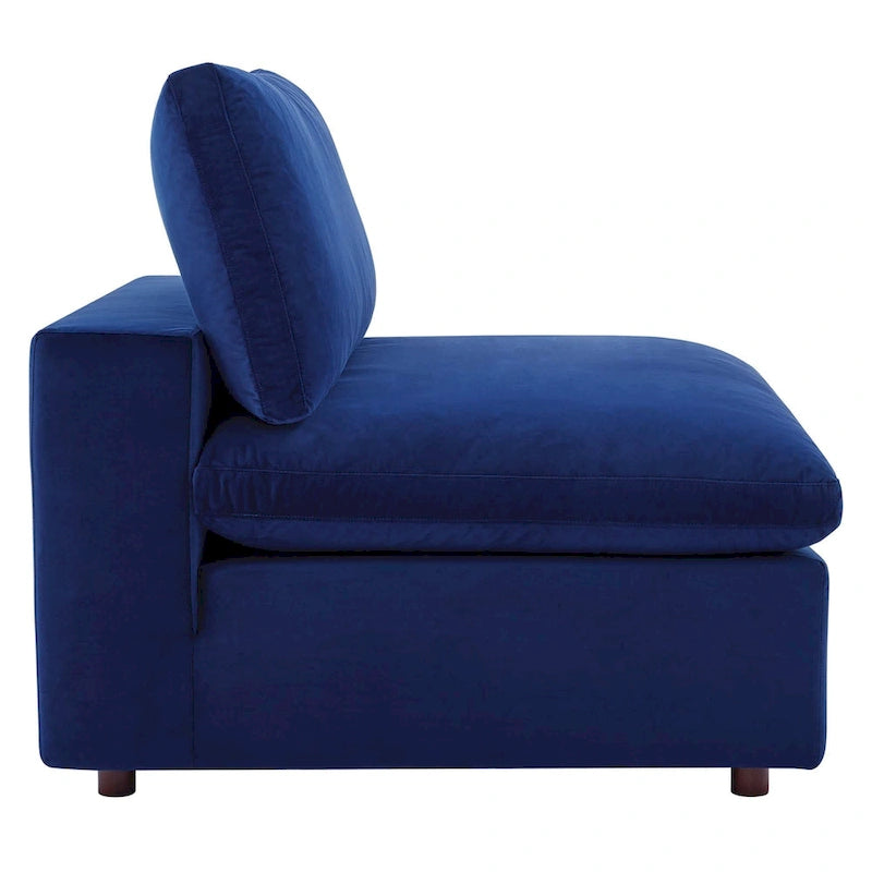 Performance Velvet Armless Chair - Down Filled-21