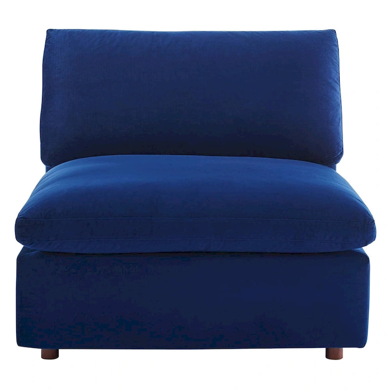 Performance Velvet Armless Chair - Down Filled-23