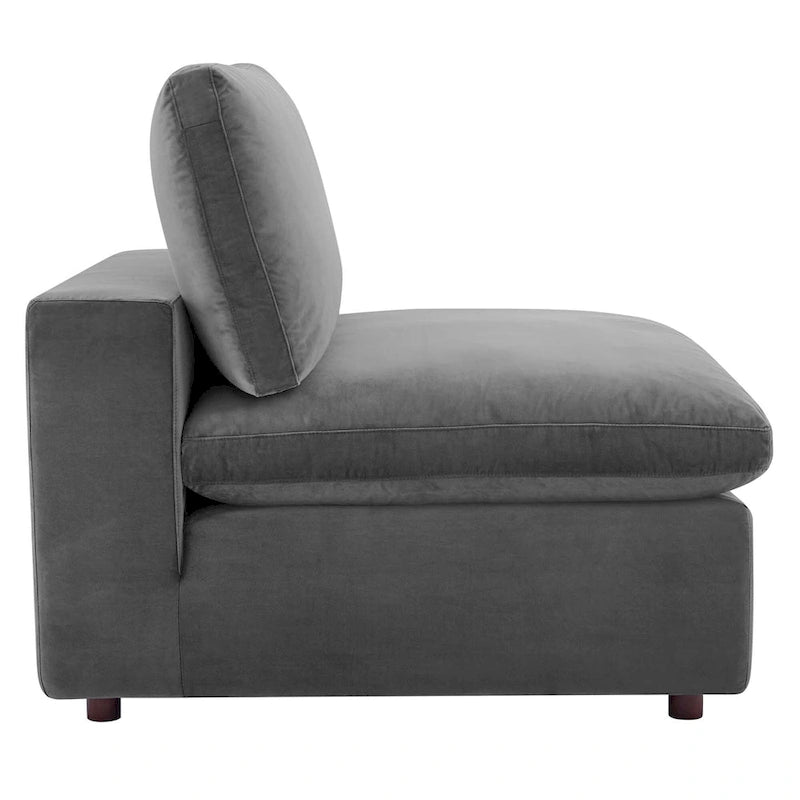 Performance Velvet Armless Chair - Down Filled-29