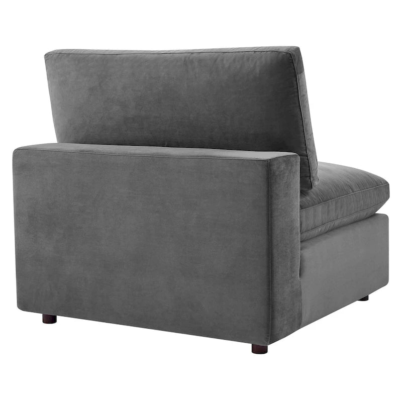 Performance Velvet Armless Chair - Down Filled-30