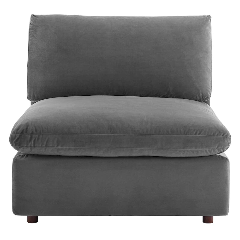 Performance Velvet Armless Chair - Down Filled-31