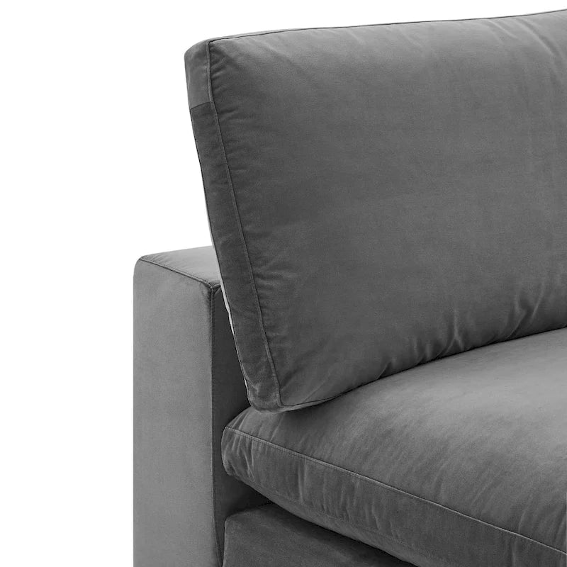 Performance Velvet Armless Chair - Down Filled-32