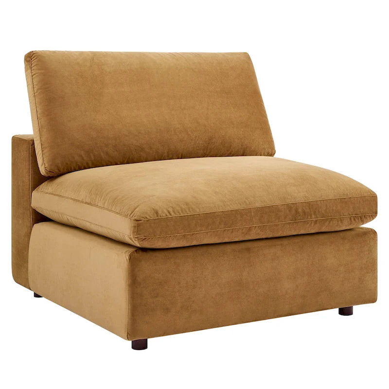Performance Velvet Armless Chair - Down Filled-35