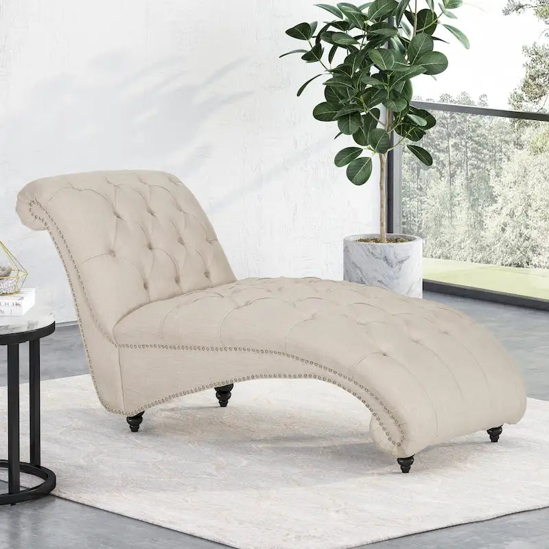 Button Tufted Chaise Lounge - Single Seater-21