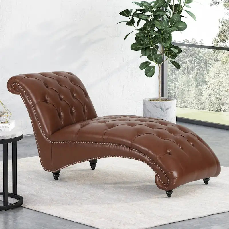 Button Tufted Chaise Lounge - Single Seater-23