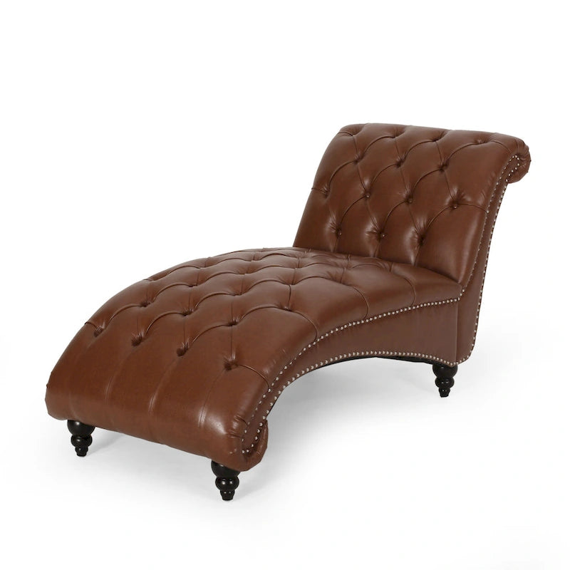 Button Tufted Chaise Lounge - Single Seater