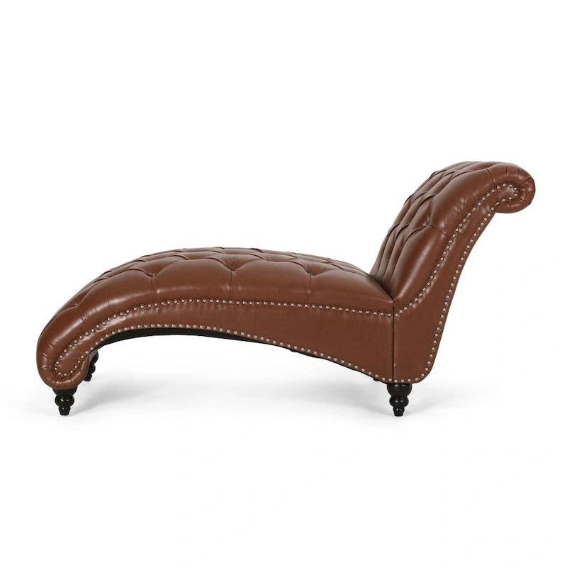 Button Tufted Chaise Lounge - Single Seater-4