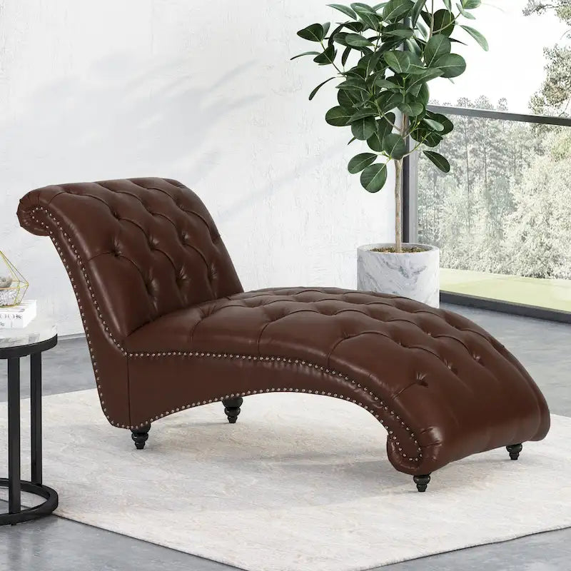 Button Tufted Chaise Lounge - Single Seater-8