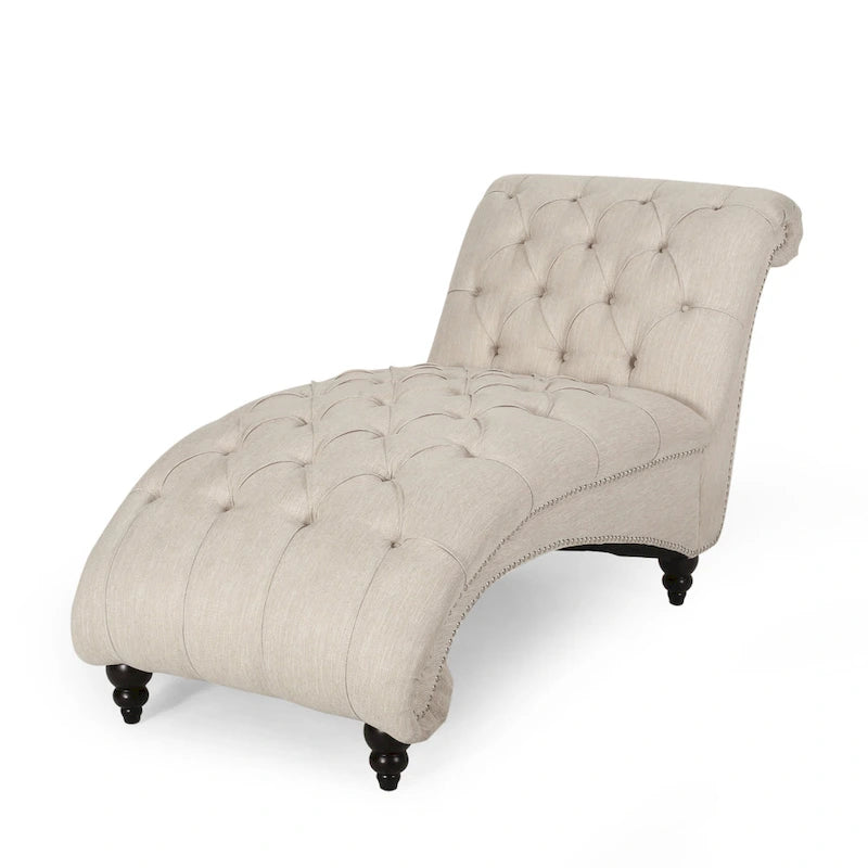 Button Tufted Chaise Lounge - Single Seater-12