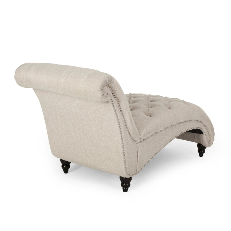 Button Tufted Chaise Lounge - Single Seater-13