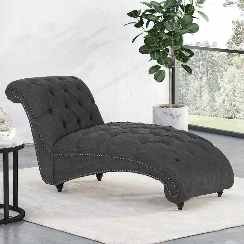 Button Tufted Chaise Lounge - Single Seater-16