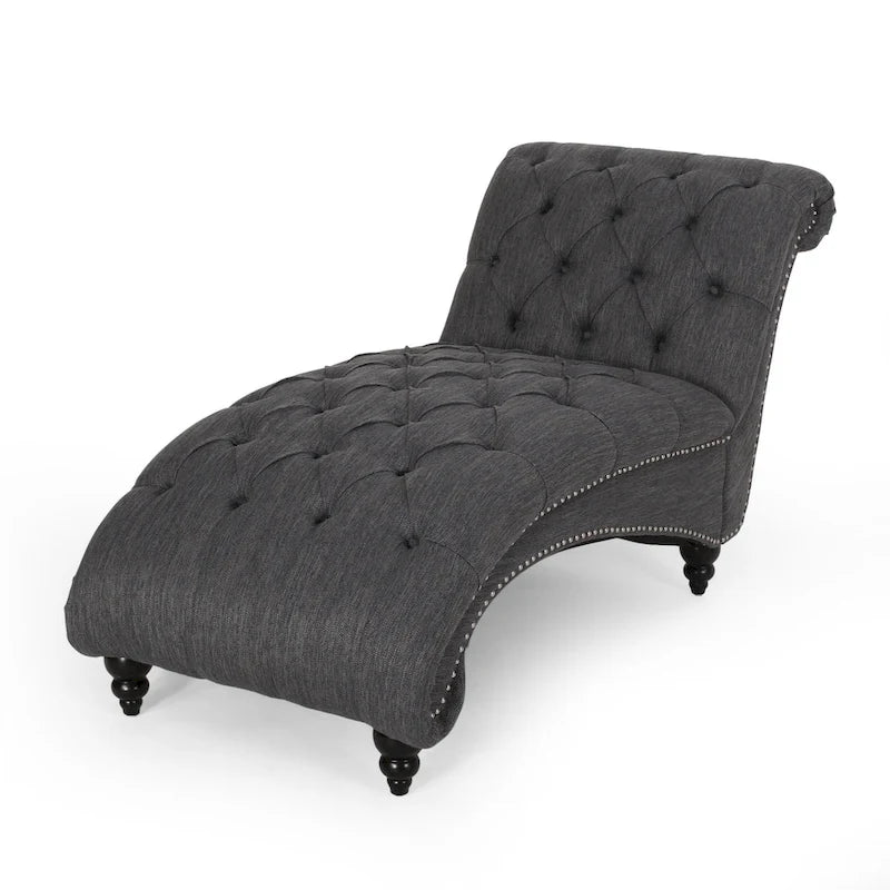 Button Tufted Chaise Lounge - Single Seater-17