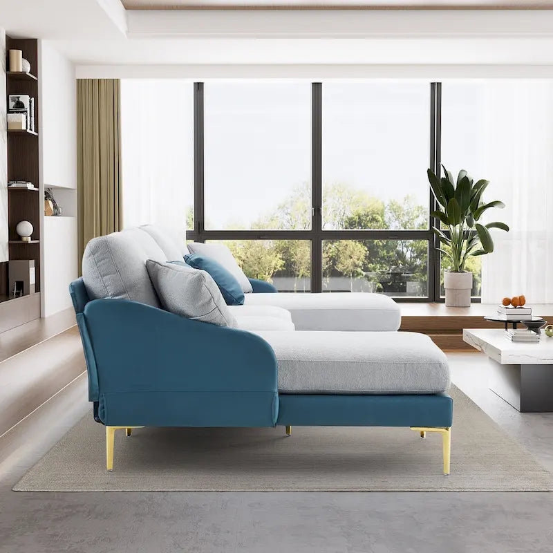 Gray U-Shape Sectional Sofa with Double Chaise - 4 Seat-22