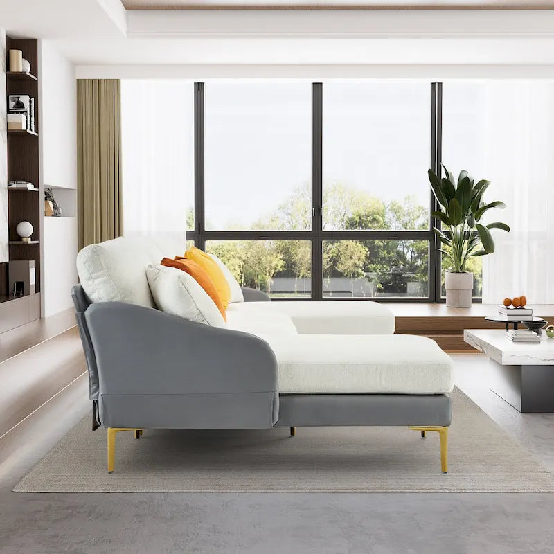 Gray U-Shape Sectional Sofa with Double Chaise - 4 Seat-32