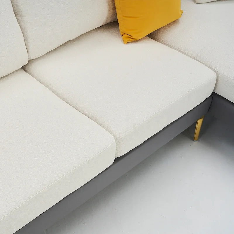 Gray U-Shape Sectional Sofa with Double Chaise - 4 Seat-34