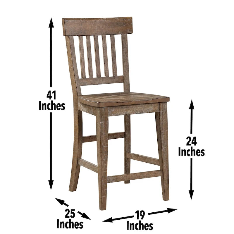 Driftwood Counter Height Dining Set for 4-8 People