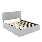 Upholstered Platform Bed with 4 Drawers and Golden Edge