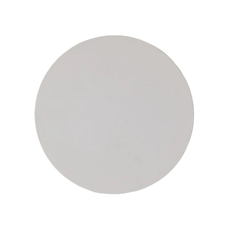 Indoor wrought iron side table with a wood-like finish and C-shaped design.