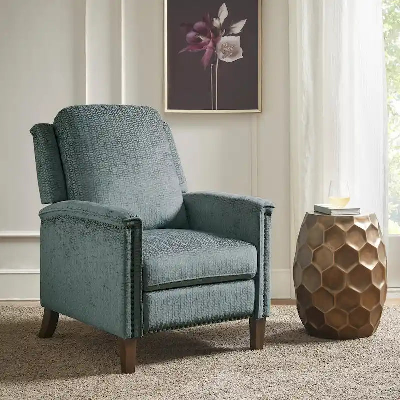 Blue Push Back Recliner Chair - Single Seat