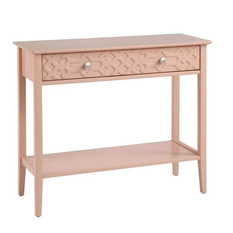 Console Table with Drawer - White/Mint/Blush Pink-12