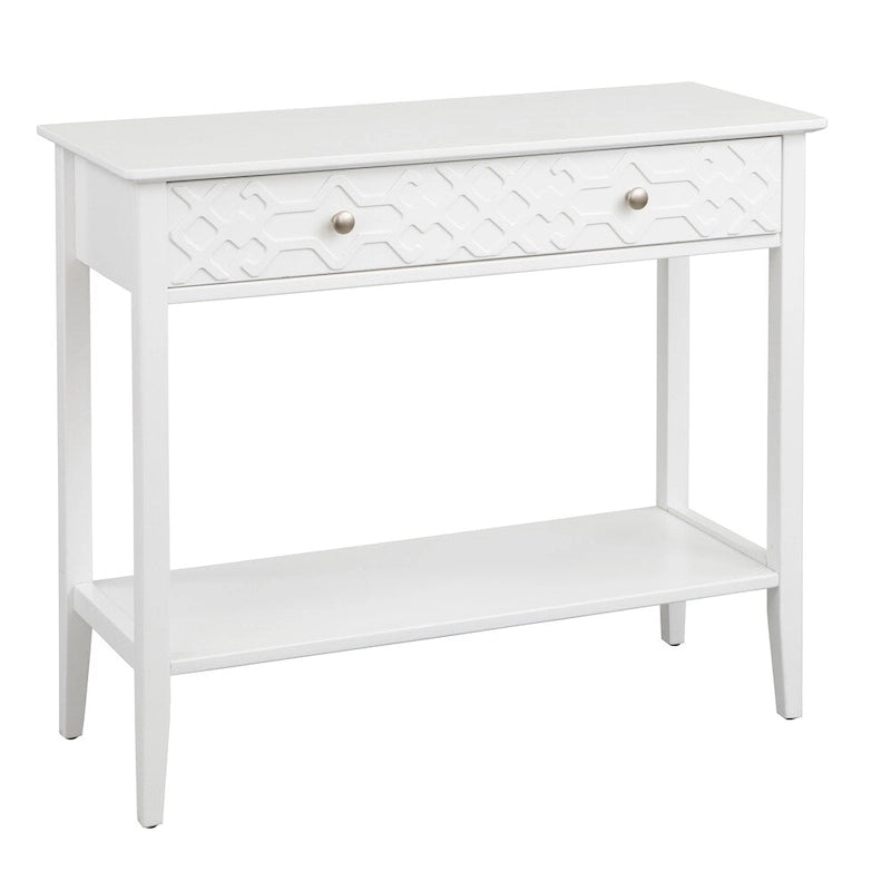 Console Table with Drawer - White/Mint/Blush Pink-16