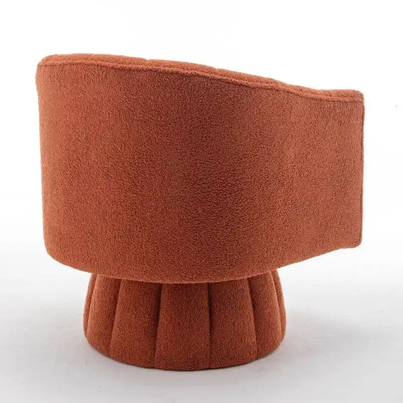 Velvet Swivel Accent Chair - Round Barrel Style - Single Seat-9