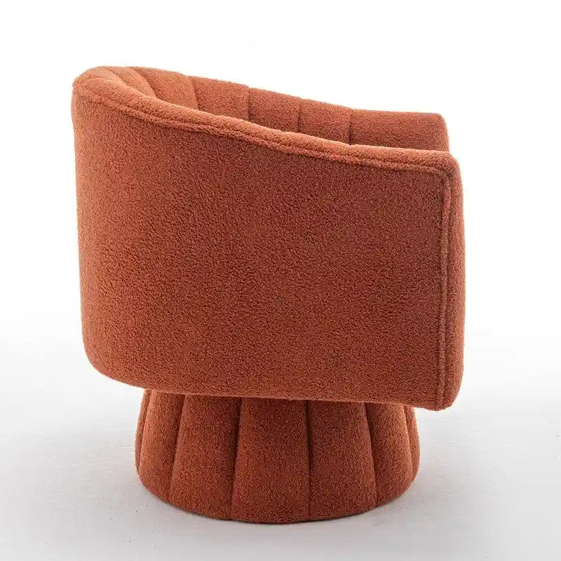 Velvet Swivel Accent Chair - Round Barrel Style - Single Seat-10