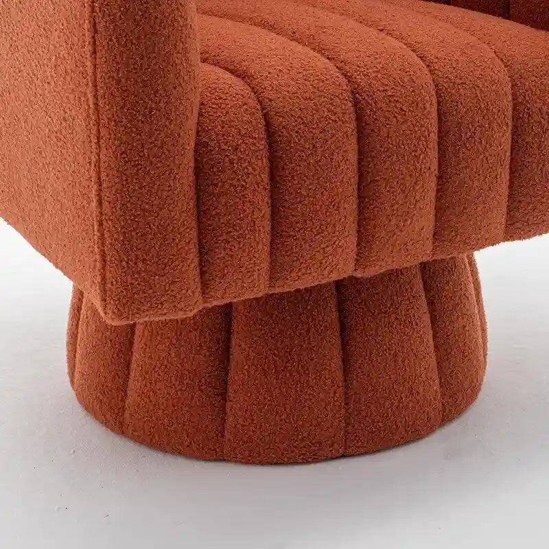 Velvet Swivel Accent Chair - Round Barrel Style - Single Seat-14