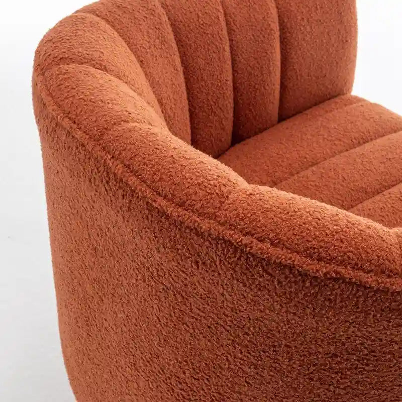 Velvet Swivel Accent Chair - Round Barrel Style - Single Seat-15