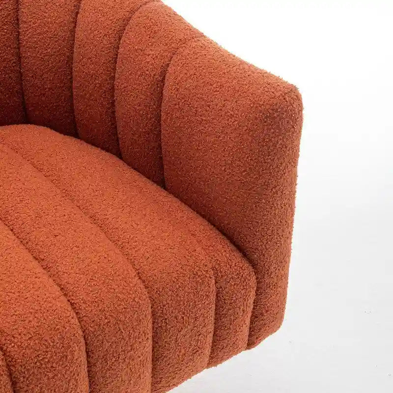 Velvet Swivel Accent Chair - Round Barrel Style - Single Seat-18