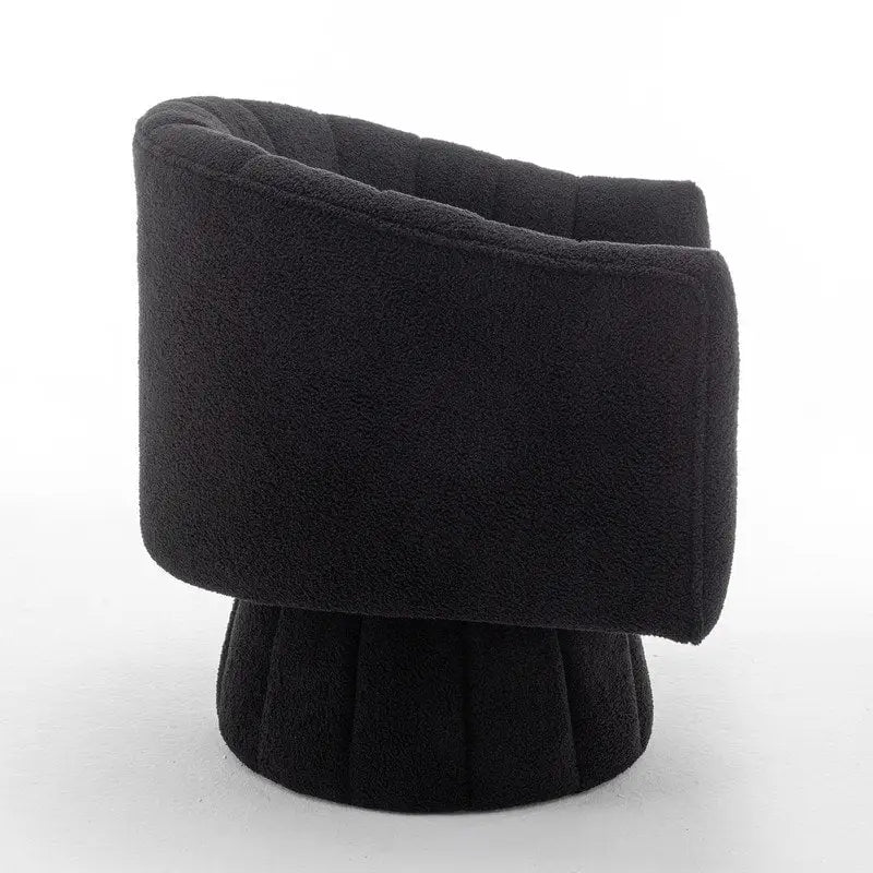 Velvet Swivel Accent Chair - Round Barrel Style - Single Seat-22