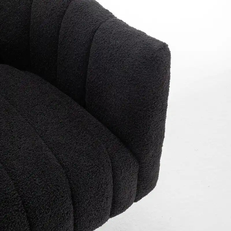 Velvet Swivel Accent Chair - Round Barrel Style - Single Seat-26