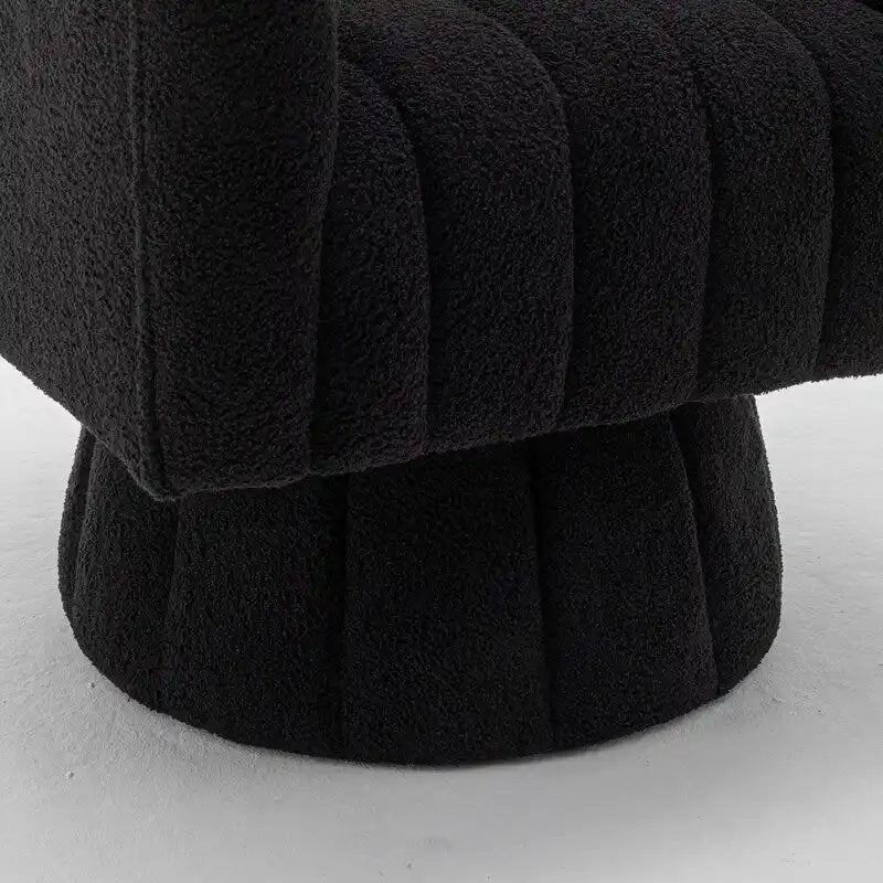 Velvet Swivel Accent Chair - Round Barrel Style - Single Seat-27