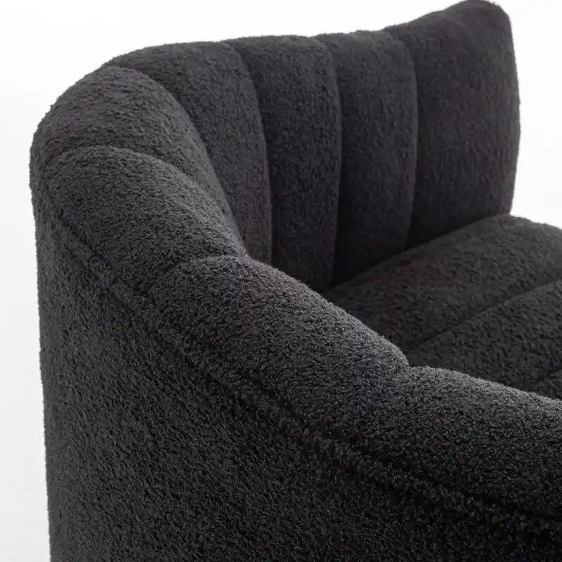 Velvet Swivel Accent Chair - Round Barrel Style - Single Seat-28