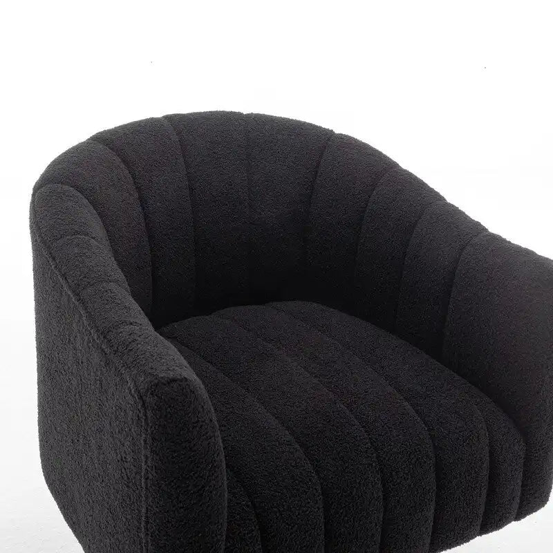 Velvet Swivel Accent Chair - Round Barrel Style - Single Seat-30
