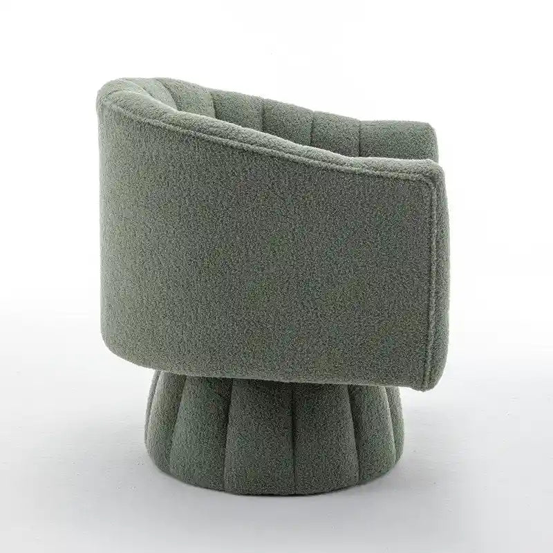 Velvet Swivel Accent Chair - Round Barrel Style - Single Seat-35