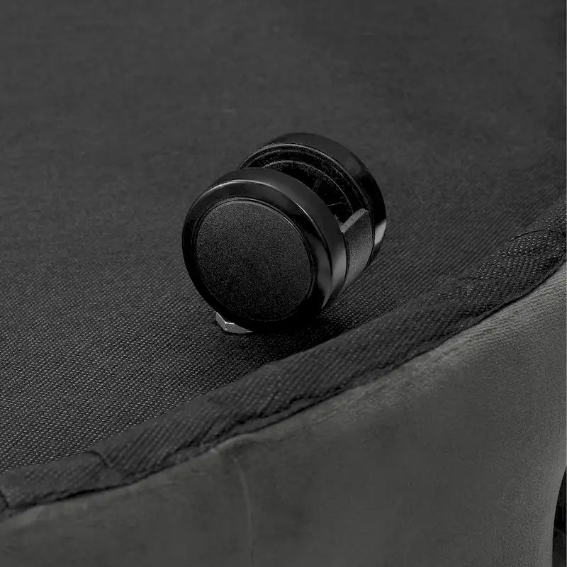 Round Tufted Velvet Ottoman with Casters - Blue/Grey-10