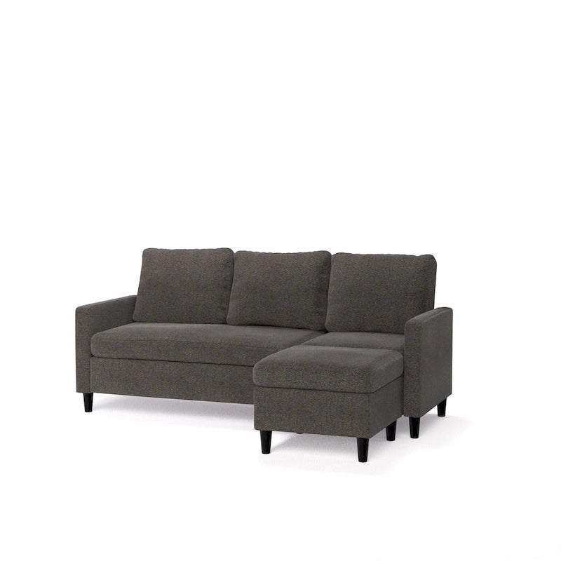 Grey Convertible Sectional Sofa with Reversible Chaise - 3 Seater-12