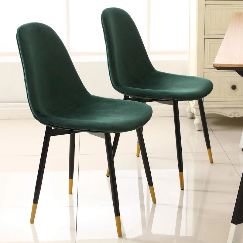 White Round Dining Table Set with 4 Velvet Chairs-16