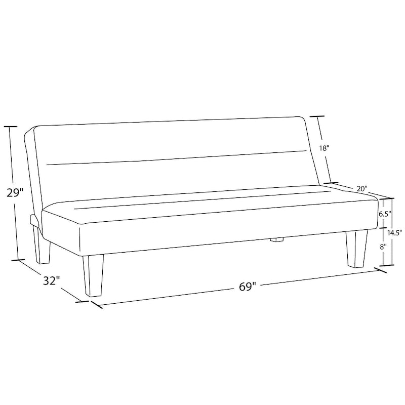 Microfiber Futon Sofa Bed - Convertible Sleeper for 1-2 People-12