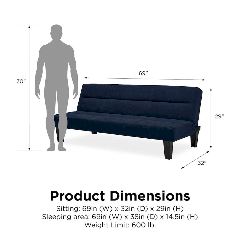 Microfiber Futon Sofa Bed - Convertible Sleeper for 1-2 People-22