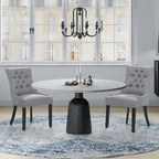 Beige Tufted Dining Chairs Set of 2