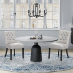 Beige Tufted Dining Chairs Set of 2