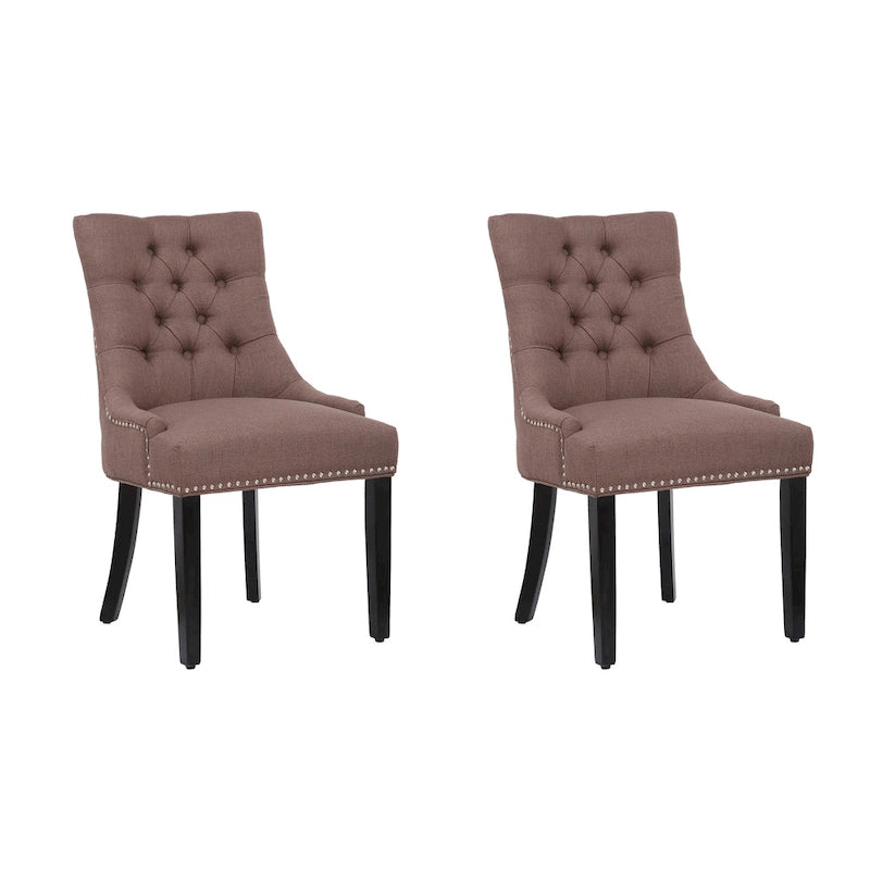 Beige Tufted Dining Chairs Set of 2-3