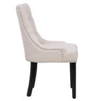 Beige Tufted Dining Chairs Set of 2