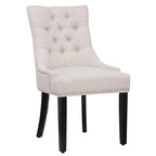 Beige Tufted Dining Chairs Set of 2