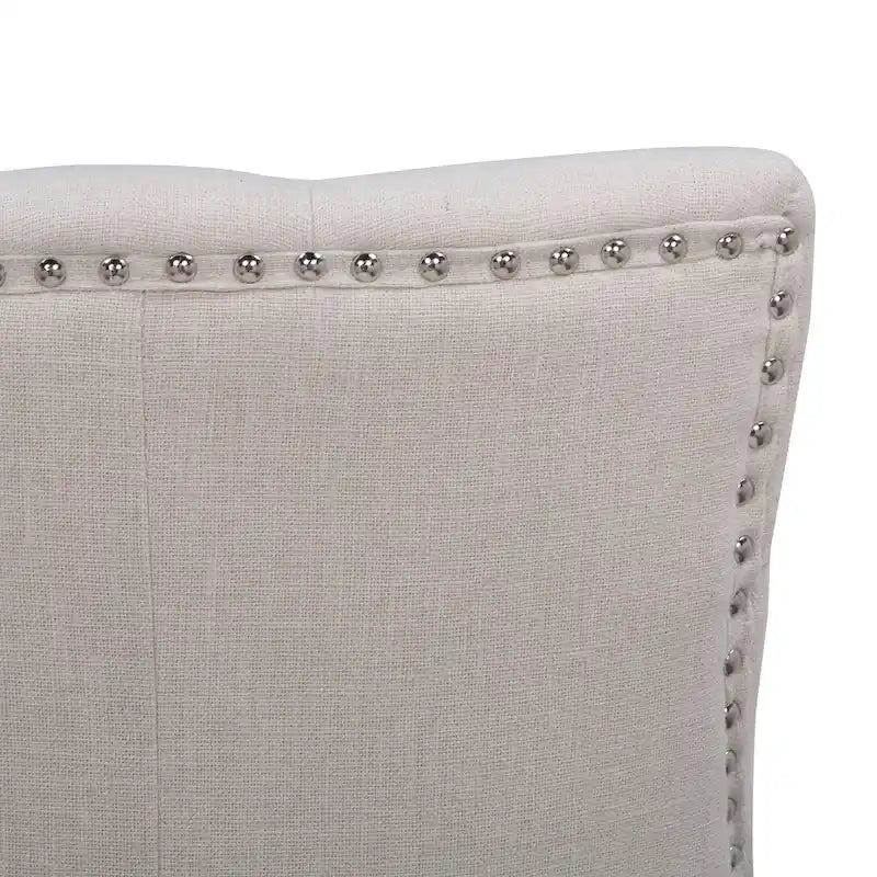 Beige Tufted Dining Chairs Set of 2