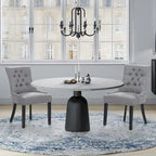 Beige Tufted Dining Chairs Set of 2