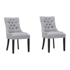 Beige Tufted Dining Chairs Set of 2